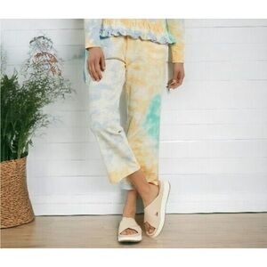 Soft Surroundings Mabel Lounge Pants in Canyon Sunset Tie Dye medium 100% cotton